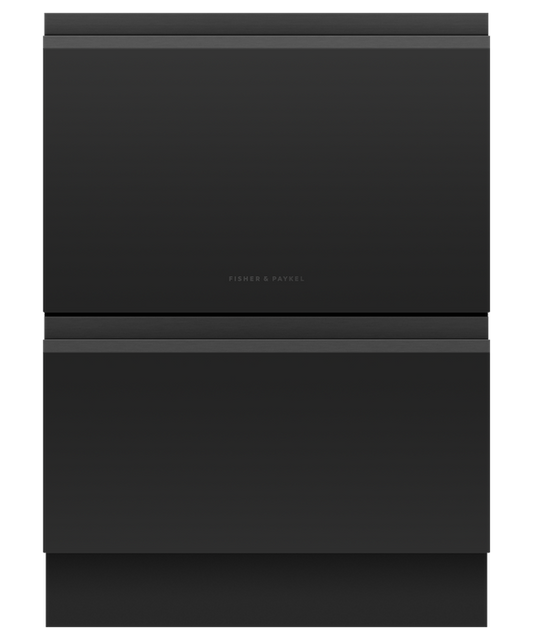 Fisher & Paykel - DishDrawer F&P Double Recessed Handle Black Glass - DD60D4ZB9