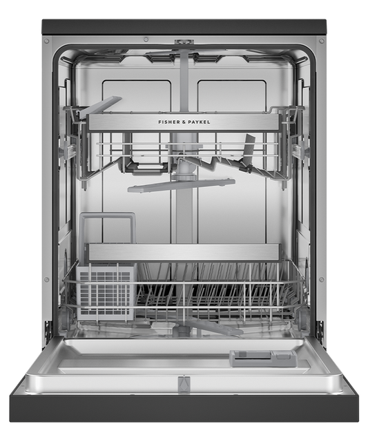 Dishwasher F&P Freestanding Black Stainless Steel Pocket Standard Front UI DW60FC2B2