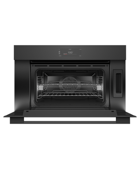 OS76NMUB3 Series 9 - 76cm Minimal Compact Combi-Steam Oven - Black Glass