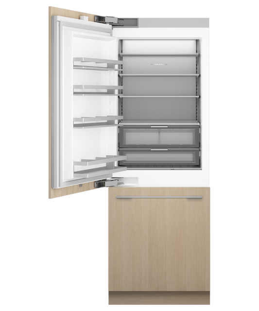 Fisher & Paykel - RS7621WLUE1 Refrig/Fzr F&P Integrated Bottom Mount 76cm (30") Left Hand Hinged