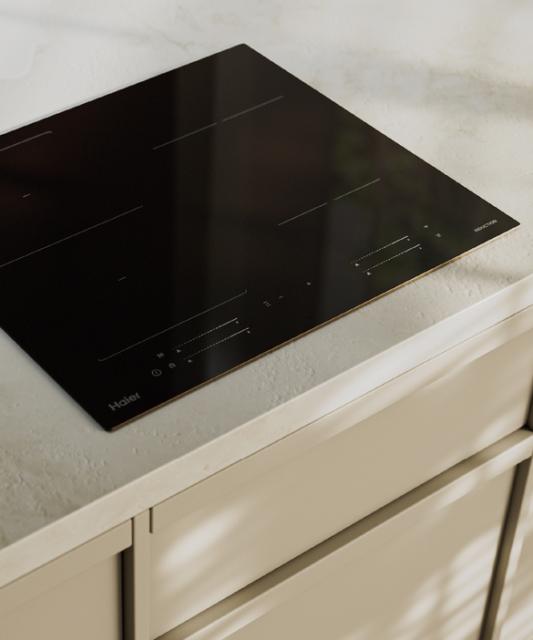 HCI604MFTB4 Haier 60cm 500 Series Induction Cooktop 4 Zone, Flexi Zone HCI604MFTB4