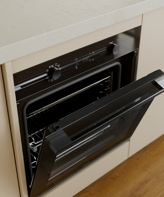 Haier - HWO60S12EPB5 Oven Haier 60cm 12F Ele Dial Touch LCD Airfry Pyro Steam Asst Black