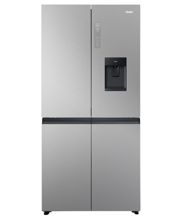 Haier - Refrig Haier Quad Door Satina Water Dispenser Refrig/Fzr - HRF580YHS