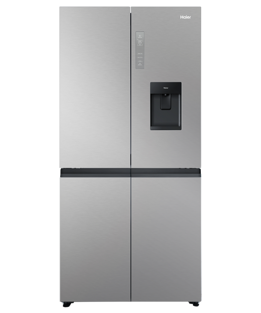Haier - Refrig Haier Quad Door Satina Water Dispenser Refrig/Fzr - HRF580YHS