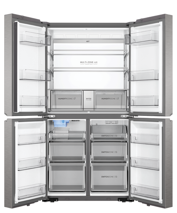 Refrig Haier Quad Door Satina Ice & Water