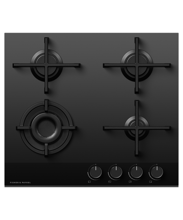 Fisher & Paykel - Cooktop F&P Gas on Glass 4 Burner NG - CG604DNGGB4