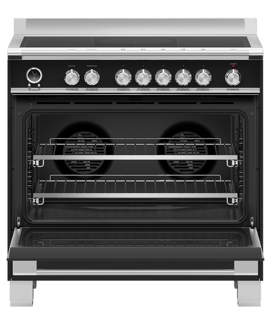 Fisher & Paykel - Freestanding Cooker F&P 90cm Induction C/top Black - OR90SCI6B1