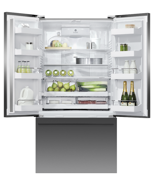 Fisher & Paykel - Refrig F&P Designer French Door Ice&Water Black Refrig/Fzr - RF610ADUB5