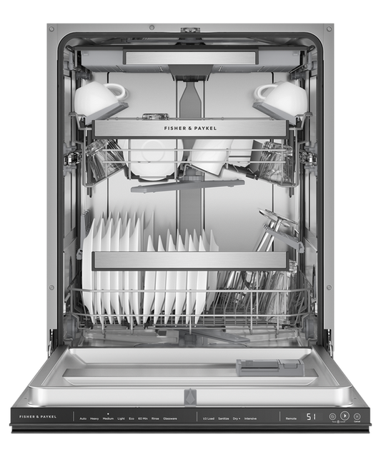 Fisher & Paykel - Dishwasher F&P Built Under Stainless Black Recessed Tall Top UI - DW60UNT4B2