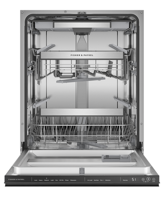 Fisher & Paykel - Dishwasher F&P Built Under Black Glass Recessed Tall Top UI - DW60UZT4B2
