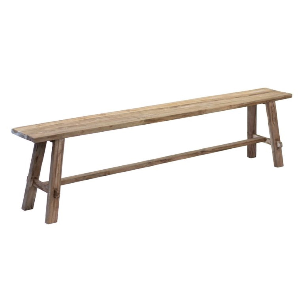 Rustico Reclaimed Teak Bench - Long, Natural