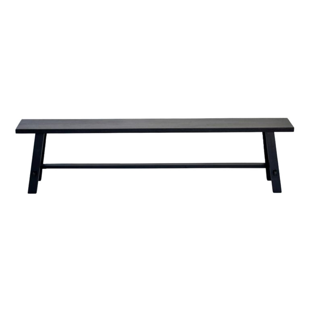 Rustico Reclaimed Teak Bench - Long, Black