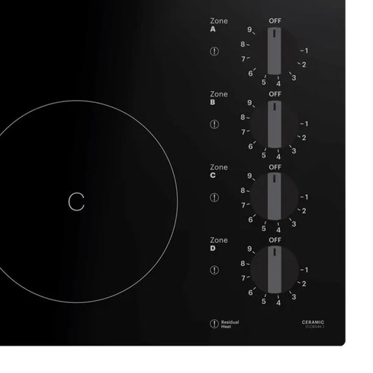 InAlto 4 Zone Knob Ceramic Cooktop - ICC604K