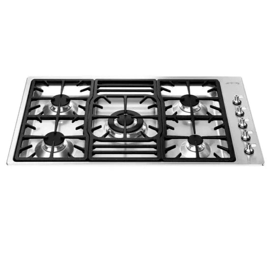 Smeg 86cm  5 Burner Gas Cooktop Stainless Steel - PGA95-4