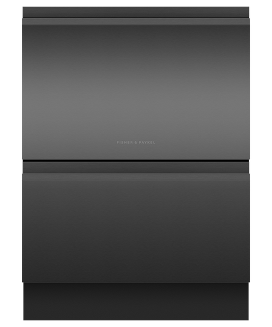 Fisher & Paykel - DishDrawer F&P Double Recessed Handle Black Stainless - DD60D4NB9