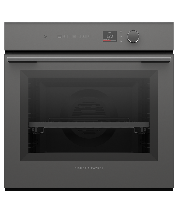 Fisher & Paykel Oven Pyrolytic 16 Function small TFT 60cm Grey Minimal - OB60SM16PLG1