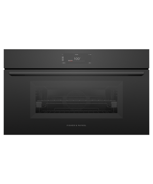 OS76NMUB3 Series 9 - 76cm Minimal Compact Combi-Steam Oven - Black Glass