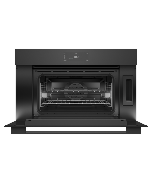 OS76NMUB3 Series 9 - 76cm Minimal Compact Combi-Steam Oven - Black Glass