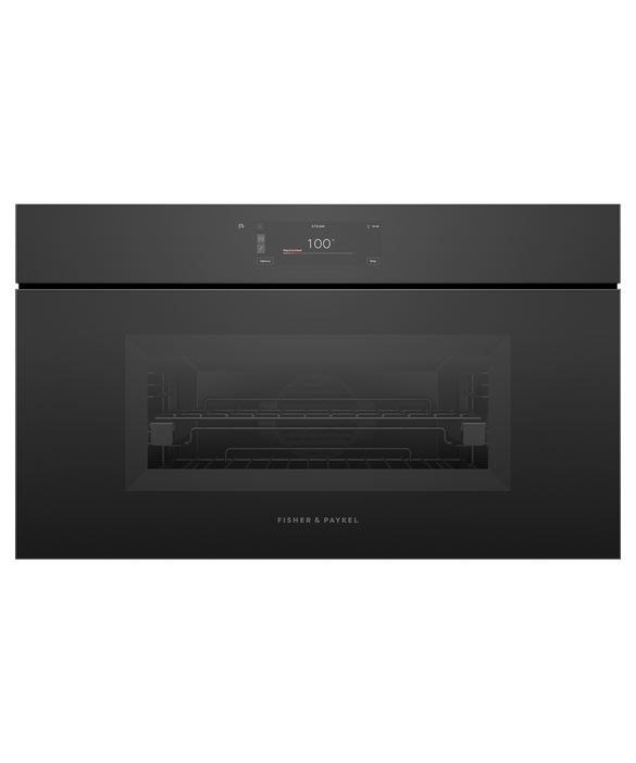OS76NMUNB3 Series 9 - 76cm Minimal Handleless Compact Combi-Steam Oven - Black Glass