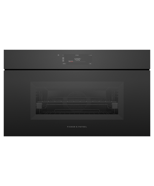 OS76NMUNB3 Series 9 - 76cm Minimal Handleless Compact Combi-Steam Oven - Black Glass