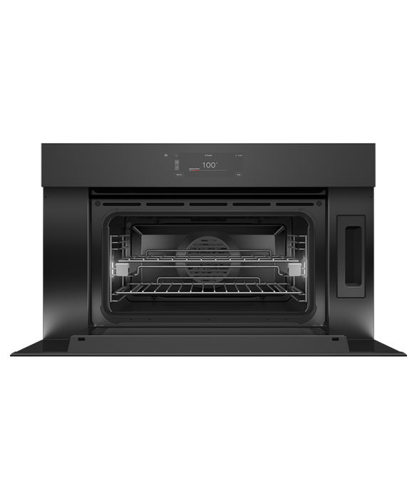 OS76NMUNB3 Series 9 - 76cm Minimal Handleless Compact Combi-Steam Oven - Black Glass