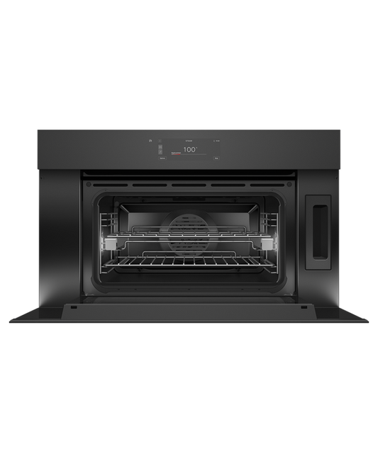 OS76NMUNB3 Series 9 - 76cm Minimal Handleless Compact Combi-Steam Oven - Black Glass