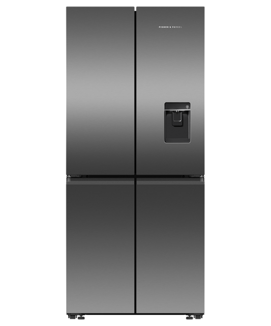 Fisher & Paykel - Refrig F&P Quad Door 500L I&W Black Stainless - RF500QNUB1