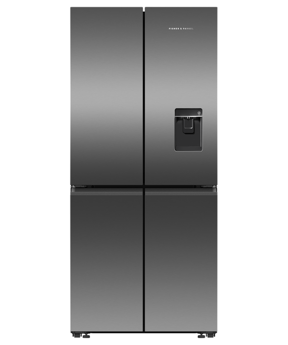 Fisher & Paykel Refrigerator Quad Door 500L I&W Black Stainless - RF500QNUB1