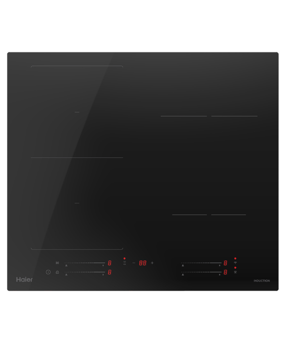HCI604MFTB4 Haier 60cm 500 Series Induction Cooktop  4 Zone, Flexi Zone HCI604MFTB4