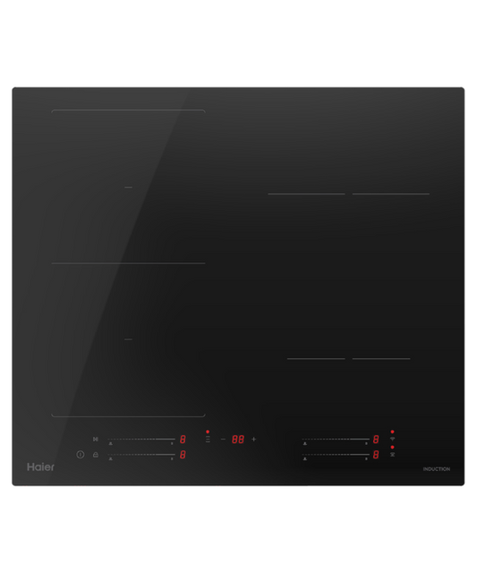HCI604MFTB4 Haier 60cm 500 Series Induction Cooktop  4 Zone, Flexi Zone HCI604MFTB4