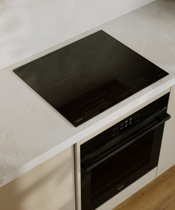 HCI604MFTB4 Haier 60cm 500 Series Induction Cooktop  4 Zone, Flexi Zone HCI604MFTB4