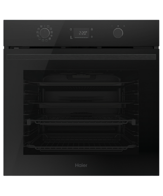 Haier - HWO60S12EPB5 Oven Haier 60cm 12F Ele Dial Touch LCD Airfry Pyro Steam Asst Black