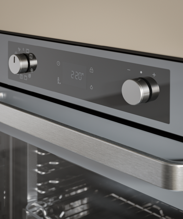 Haier - HWO60S12EPG5 Oven Haier 60cm 12F Ele Dial Touch LCD Airfry Pyro Steam Asst Stainless Steel