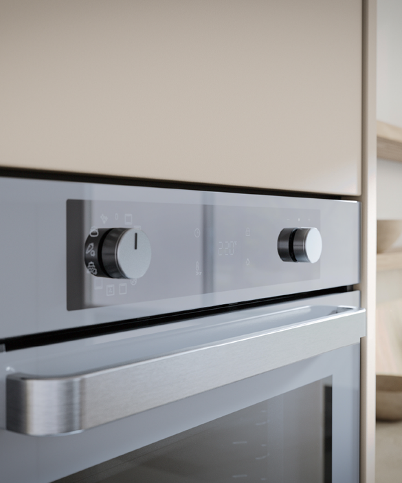 Haier - HWO60S12EPG5 Oven Haier 60cm 12F Ele Dial Touch LCD Airfry Pyro Steam Asst Stainless Steel