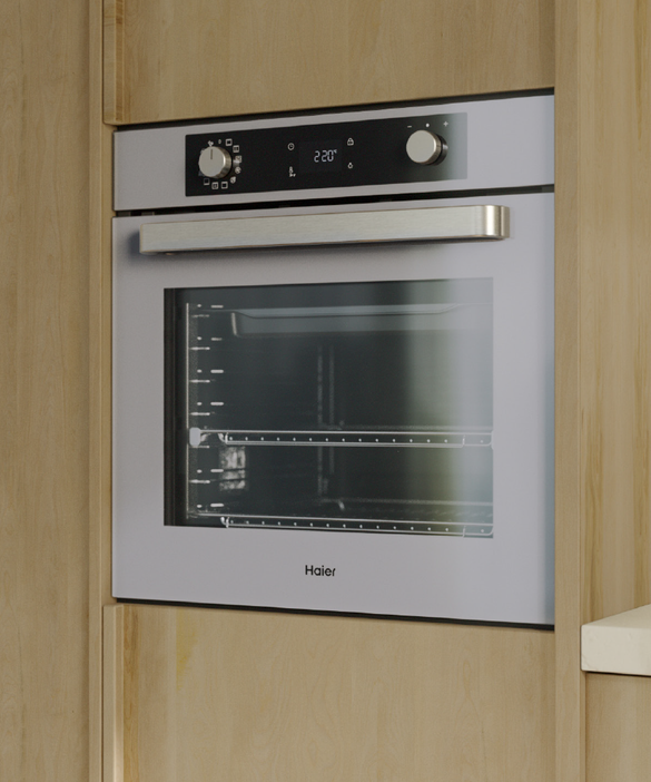 Haier - HWO60S12EPG5 Oven Haier 60cm 12F Ele Dial Touch LCD Airfry Pyro Steam Asst Stainless Steel
