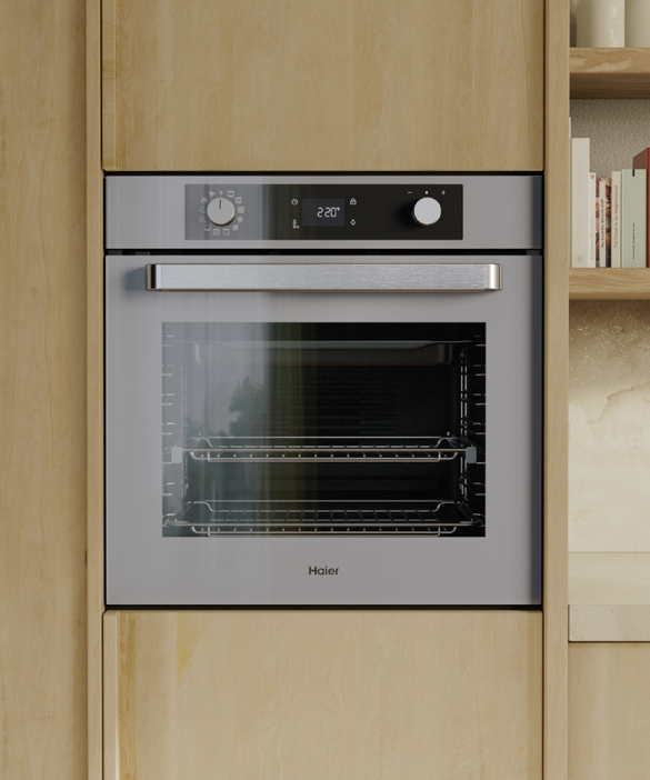 Haier - HWO60S12EPG5 Oven Haier 60cm 12F Ele Dial Touch LCD Airfry Pyro Steam Asst Stainless Steel