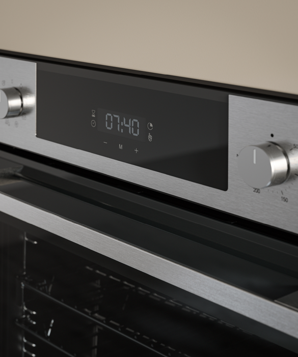 Oven Haier 60cm 7F Mechanical Dial Touch LCD Airfry Steam Asst Stainless Steel HWO60S7EX5