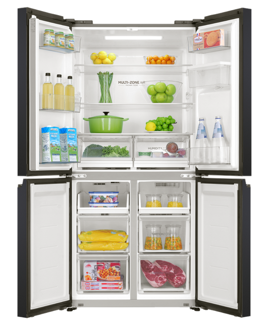 Haier Quad Door Black Water Dispenser Refrigerator/Freezer - HRF580YHC