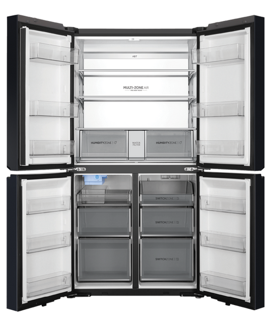 Refrig Haier Quad Door Black Ice & Water