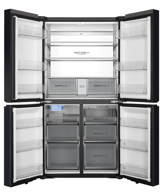 Haier Refrigerator Quad Door Black Ice & Water - HRF680YPC