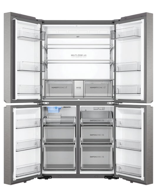 Refrig Haier Quad Door Satina Ice & Water