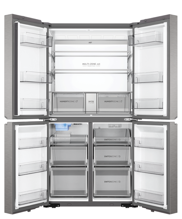 Haier Refrigerator Quad Door Satina Ice & Water - HRF680YPS