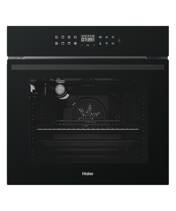 Haier Oven 60cm 76L 14 Function Pyrolytic with Rotisserie and Air Fry Black - HWO60S14TPB2