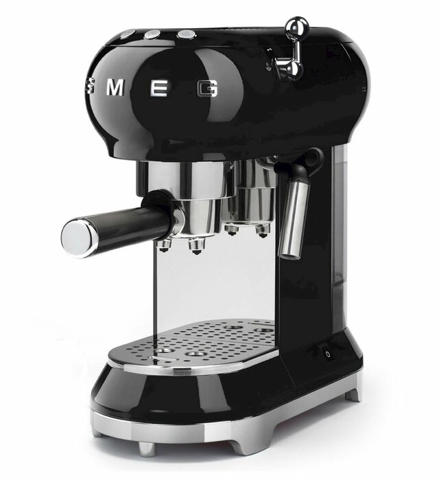 Smeg Espresso Coffee Machine (Black) - ECF01BLAU
