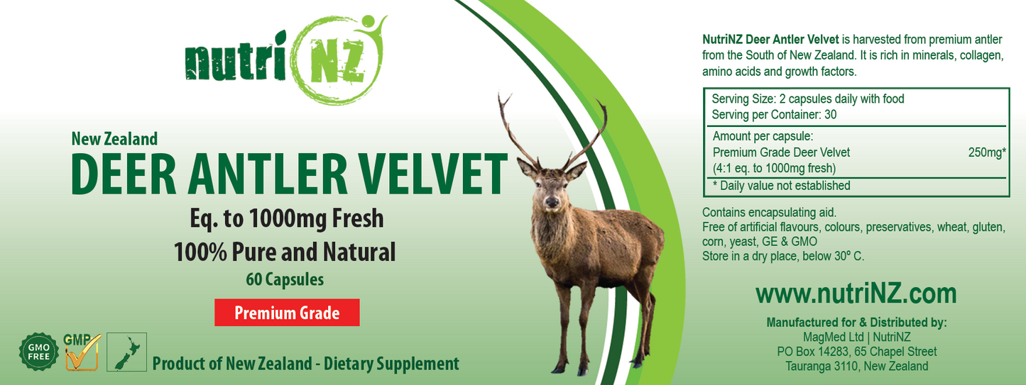 Deer Antler Velvet - 60 Premium Grade Vege-Capsules