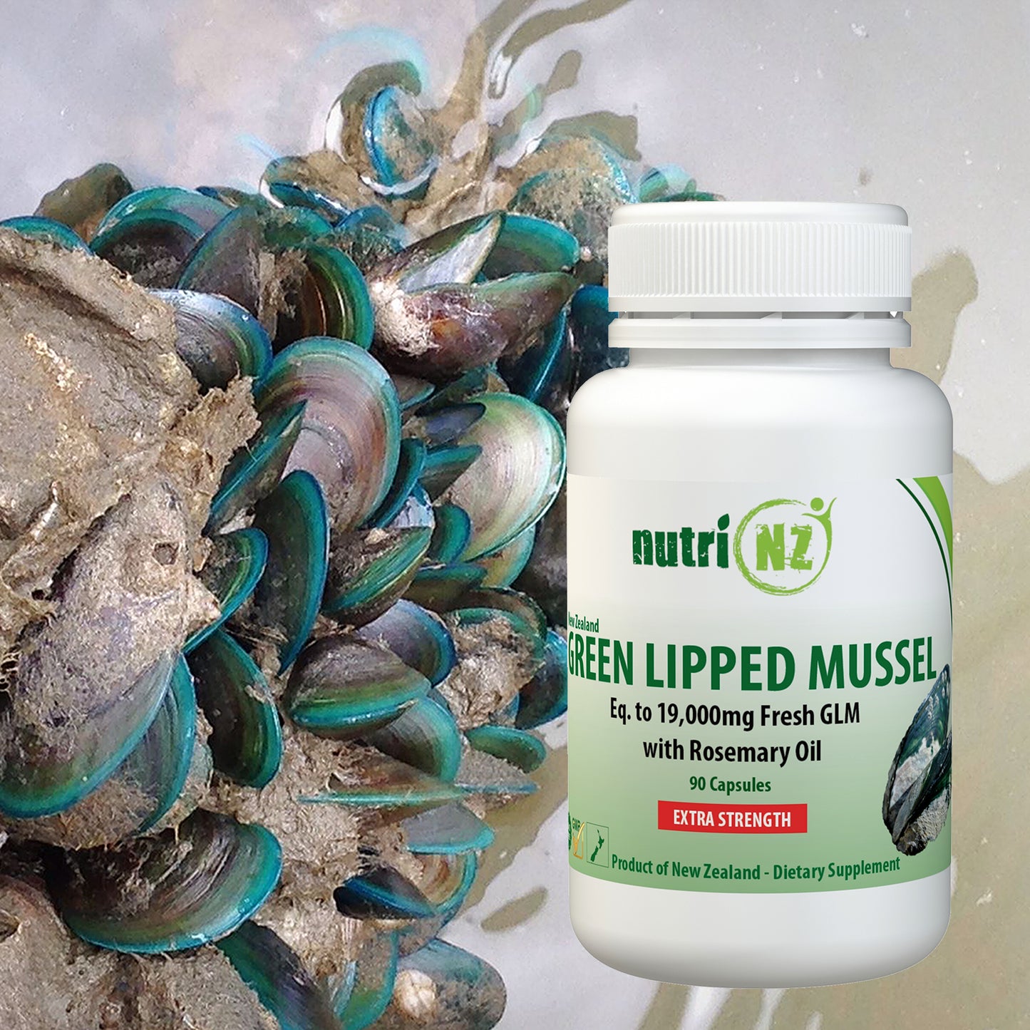 Green Lipped Mussel - 90 Capsules – EXTRA STRENGTH with Rosemary Oil