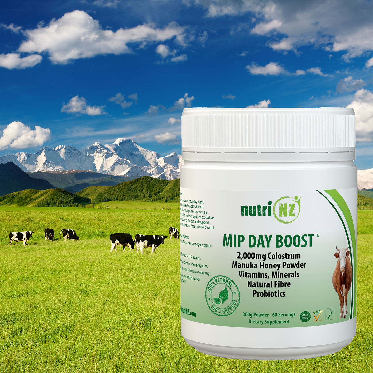 MIP Colostrum Day Boost Blend - 300g Powder Pot (60 Servings) – light vanilla flavour