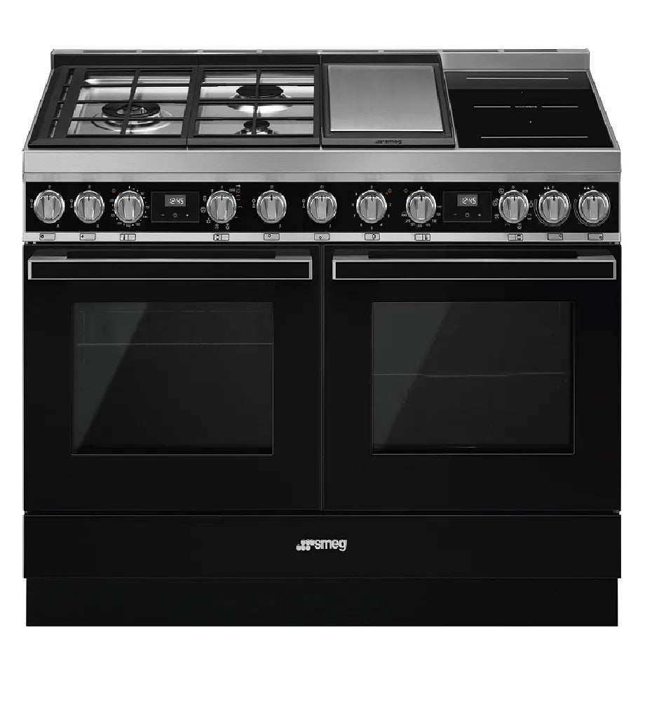 Smeg 120Cm Portofino Freestanding Oven Cooker Black - CPF120IGMPBLA