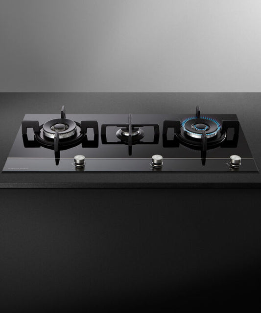 Fisher & Paykel - Cooktop F&P Gas on Glass 3 Burner NG - CG903DNGGB4