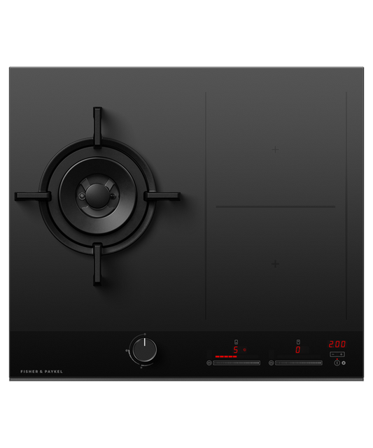 Fisher & Paykel Cooktop Combi Gas+Induction 3 Burner NG Black - CGI603DNGTB4